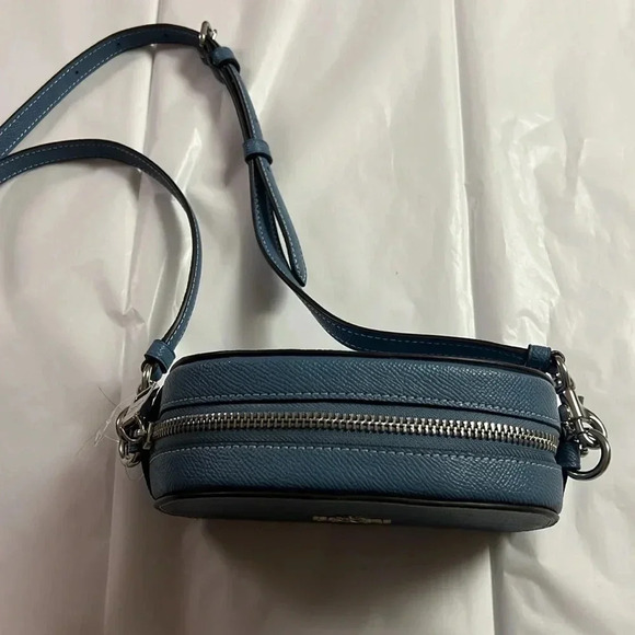 NWT Coach crossbody with blue leather and silver hardware - Picture 3 of 5